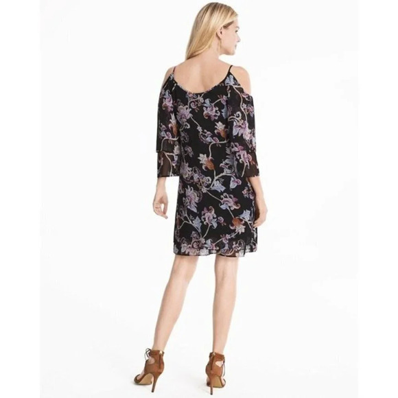 WHBM Floral Shift Dress S Black - Picture 3 of 8